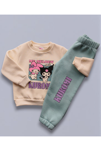 Beray Three-Ply Sharded Combed Cotton Sweatshirt Children's Set