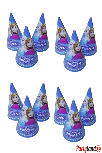 Frozen PartylandTR Doğum Günü Parti Karton Külah Şapka 12 li