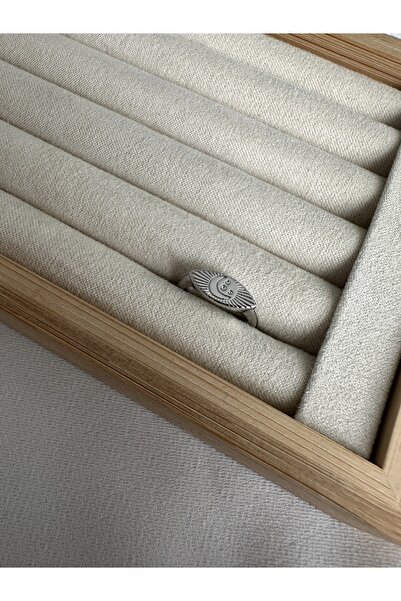 ringbox Silver Color Moon Star Pinky Ring