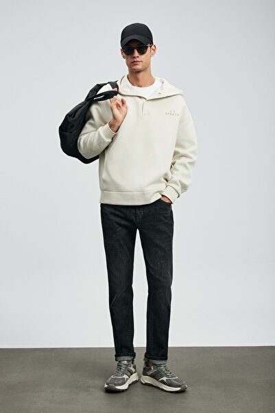 Lufian 112200263 Quel Sport Jean Ανδρικό Παντελόνι εφαρμοστό Ανδρικό Τζιν Παντελόνι ΓΚΡΙ