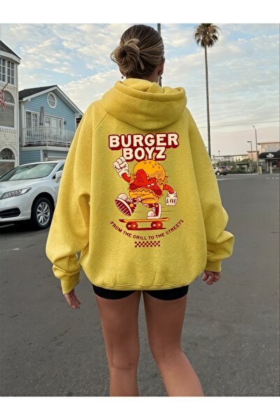 ArtYus Unisex Burger Boyz Colorat Special cu imprimeu Bumbac supradimensionat...