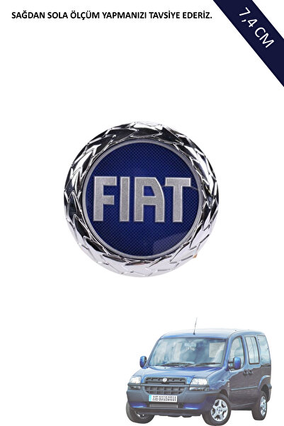 MEFAUTO غطاء أمامي متوافق مع فيات دوبلو 1 مع شعار أزرق 74 ملم