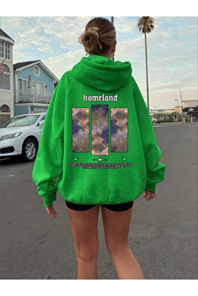 ArtYus Unisex Homeland Šareni Poseban Štampano Pamuk Oversize kroj Sa kapulja...