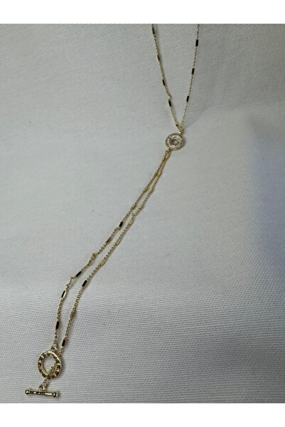 bijux by mrv قلادة طويلة بسلسلة متدلية مرصعة بالأحجار