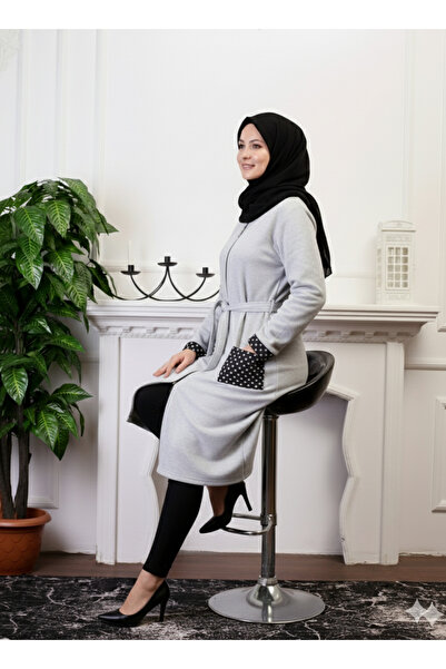 Defkay Sonbahar/Kışlık fermuarlı kadın gecelik/sabahlık