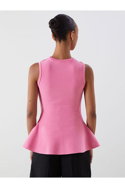 LC Waikiki Peak New Season Crew Neck Peplum Knitwear Blouse