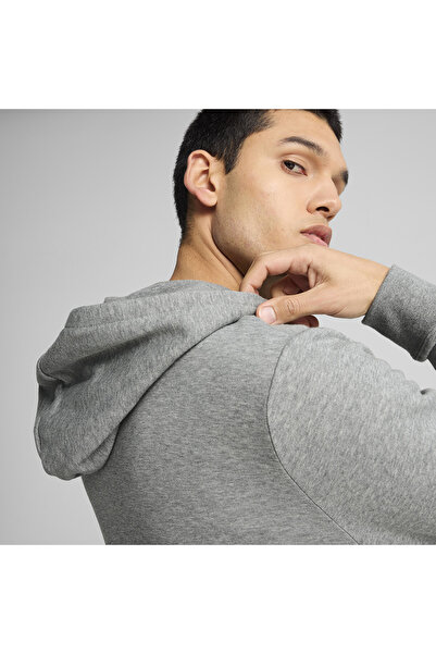 Puma Ess Full-Zip Erkek Gri Günlük Stil Sweatshirt 68258803