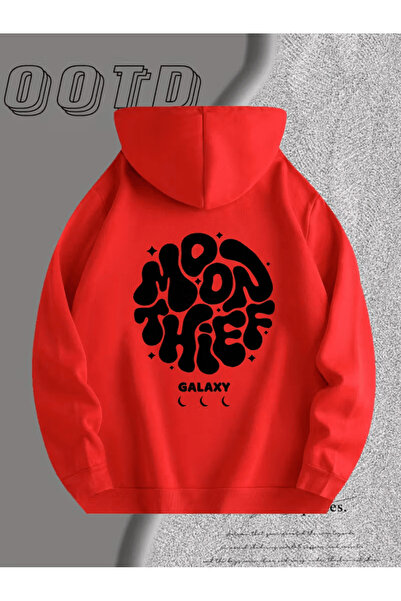 LAVİTTA Moon Thief Printed Space-Themed Hoodie