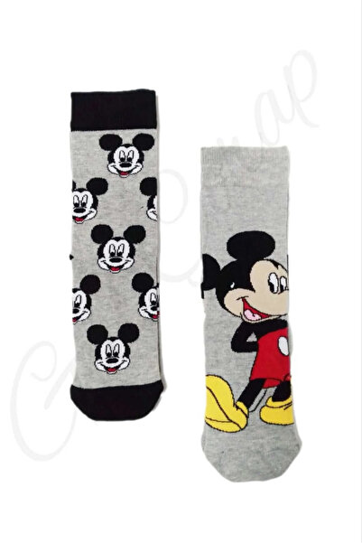 GÇO 2 Çift Çizgi Film Karakterli Desenli Dikişsiz Çorap Seti