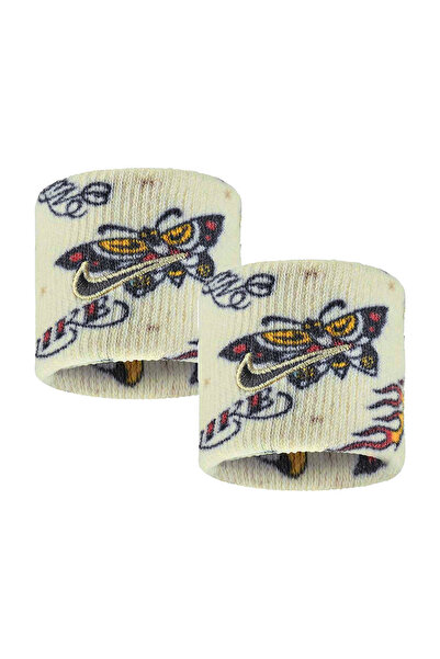 Nike Dri-Fit Swoosh Classic 2Pk Printed Unisex Bej Antrenman Bileklik N.101.2...