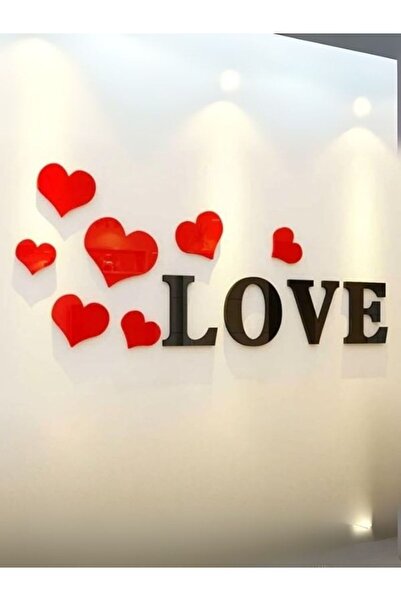 Emaazz LLC Flying Hearts with Love 3D Acrylic Wall Stickers – DIY Romantic Wa...