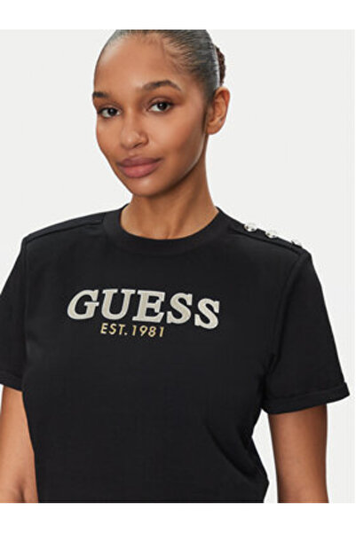 Guess Γυναικείο T-Shirt Μαύρο W5GI15K8FQ4