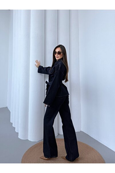 Rabi Shine ЖІНОЧИЙ ДЖИНСОВИЙ КУРТКА З ПАСОМ І ШТАНИ