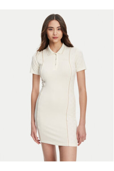 Guess Γυναικείο Πλεκτό Φόρεμα Εκρού V5YK00KCX12