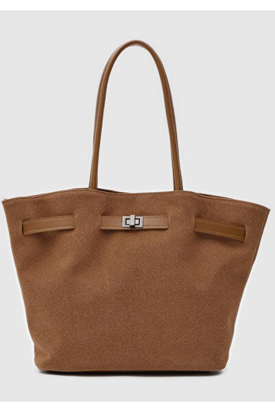 LEVA Süet taba rengi omuz çantası