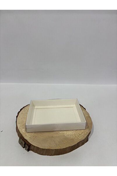 BURHAN AMBALAJ Alt Beyaz Karton Üst Asetat Kutu 11*15*2.5 [40 Adet Demonte]