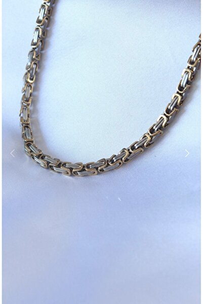 İnci 316L Çelik Mix Renk Kral Zincir Model Erkek Kolye