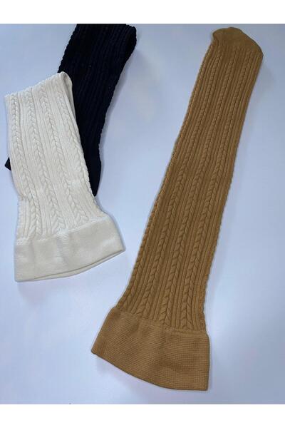 DÜVEN 3-пакет плетени релефни 200 дениер шарени зимни цветни чорапи до коляно...