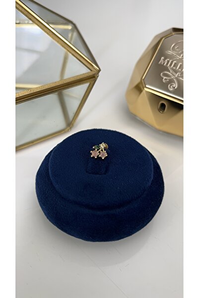 SU PERİSİ TAKI BİJUTERİ Cerrahi Çelik Gold Pembe Taşlı Kiraz Model Piercing ,Tragus,Helix