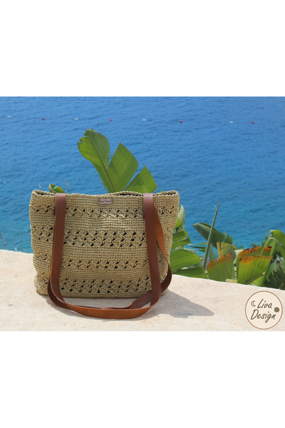 livadesign7 Handmade Paper Thread Lined Fashionable Non-Fading Daily Shoulder Bag / Bohemian Style