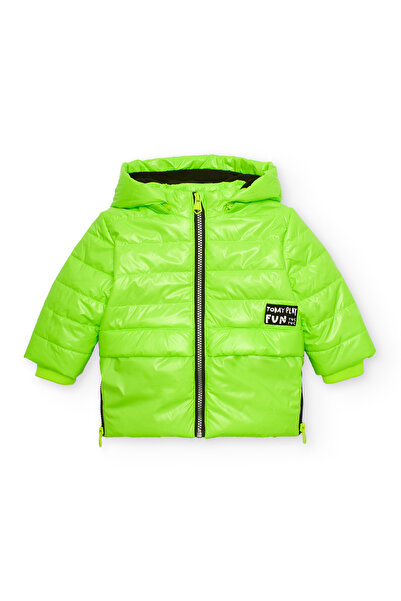 Tuc Tuc Boy's Neon Green Puffer Hooded Jacket