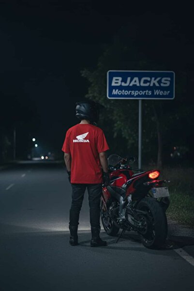 BJACKS Motorsports Wear Reflektör Baskılı Honda Özel Premium Tişört