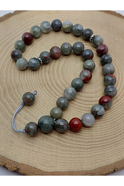 Yasamtohumu سبحة حجر الدم 33 حبة بتصميم خاص 8 مم (2929)