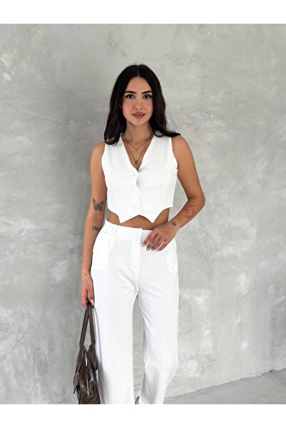 Tarzımızbir Σετ γιλέκου από ύφασμα Palazzo