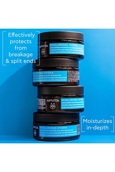 Apivita Hyaluronic Hydra moisturizing hair mask, with hyaluronic acid and honey, 200ml