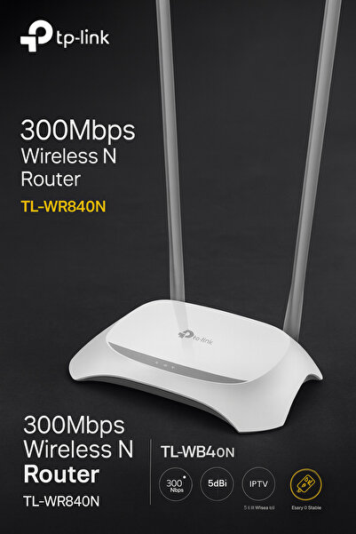 Link راوتر تي بي لينك TL-WR840N بسرعة 300Mbps مع هوائيات 5dBi – اتصال لاسلكي قوي ومستقر