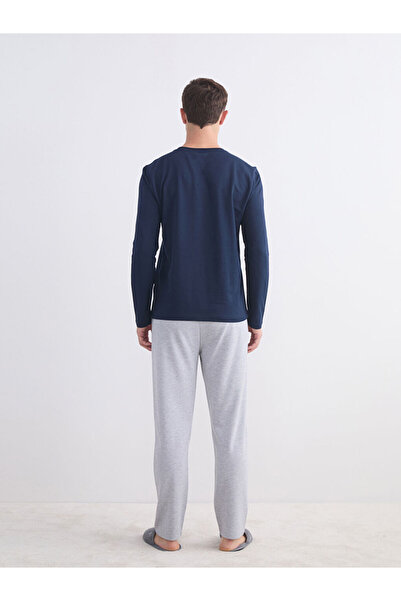 LC Waikiki Navy Blue Printed Men's Pajama Set