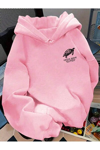 OVER HEAD Hanorac cu glugă Malibu Turtle cu imprimeu pentru femei