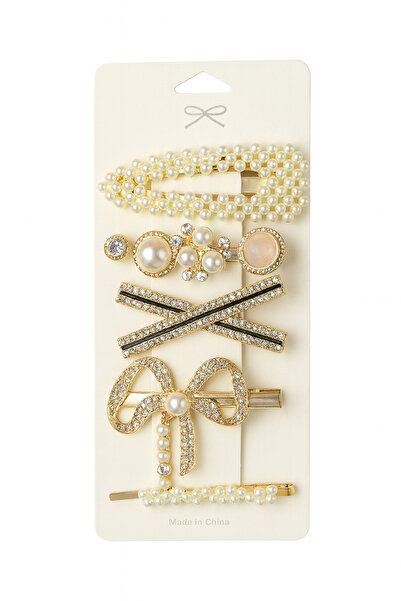 de Set 6 Clame Păr Elegante – Perle & Strasuri, Accesorii Fashion pentru Coaf...