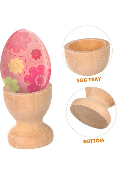 Flying Tiger Copenhagen FLYINGT Wooden Paint your own Holder Unpainted Egg Cups For DIY Painting Crafts, 4 Pcs.