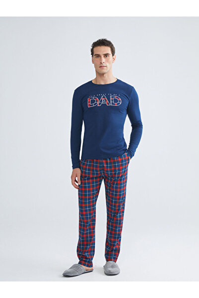 LC Waikiki   Σετ ανδρικών πιτζάμες Navy Blue Standard Fit