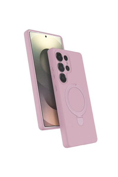 Samsung Galaxy S24 Ultra Uyumlu Regal Magsafe Standlı Kapak - Açık Pembe