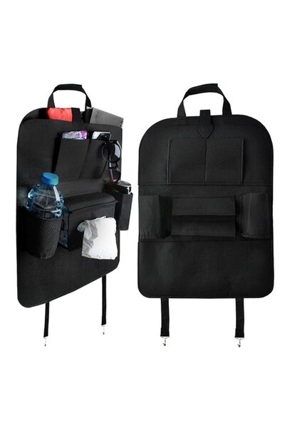 Xtrobb Car seat organizer, 6 pockets, Velcro fastening, 54 x 40 cm, black
