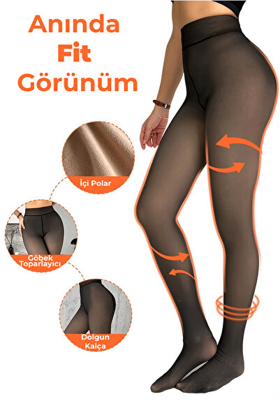 Sofya Passion Colanți termici pentru femei, aspect de șosete subțiri, de iarn...