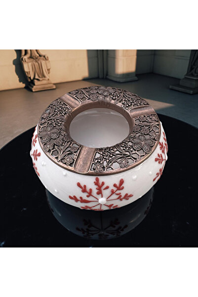 İlbay Çini Takı Kırmızı Kar Tanesi Desenli Poyraz Küllük