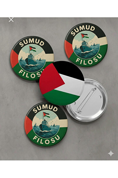 Soydan Design Sumud Filosu Filistin Temalı Çanta Rozeti Büyük Boy 58 mm 5 Adet, one size