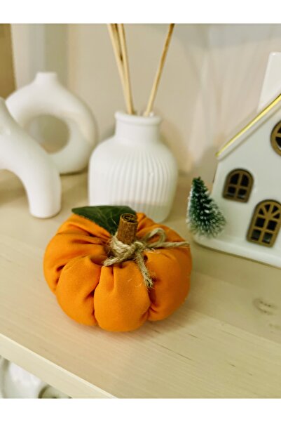 Handmade Dekoratif Kumaş Balkabağı 9cm ,Kabak ,Süs Kabağı( Turuncu Kabak )