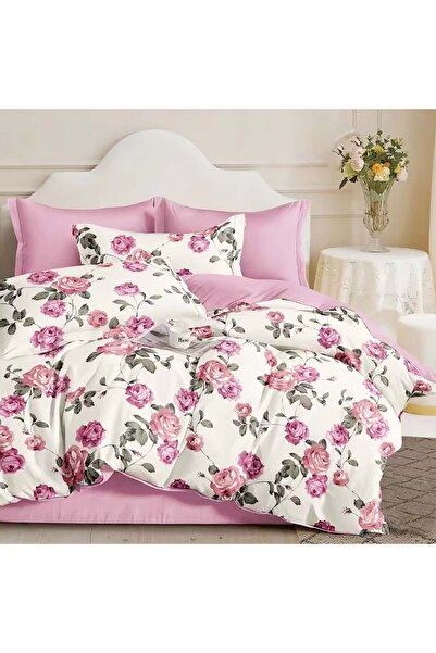 OEM Lenjerie de pat percalle imprimat, bumbac 100%, King Size, din 6 piese, c...