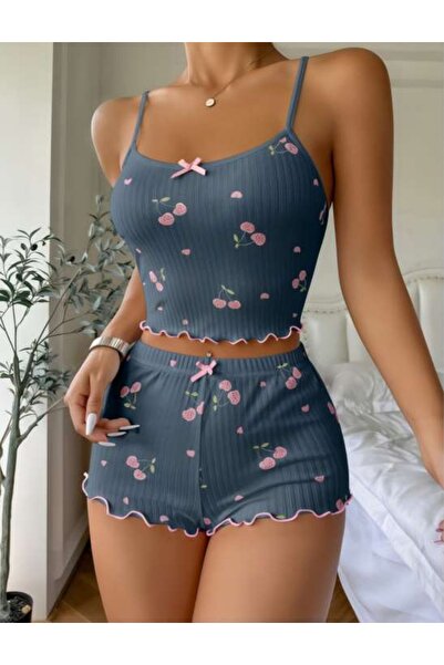 adora lingerie طقم ملابس نوم محبوكة مع شورت
