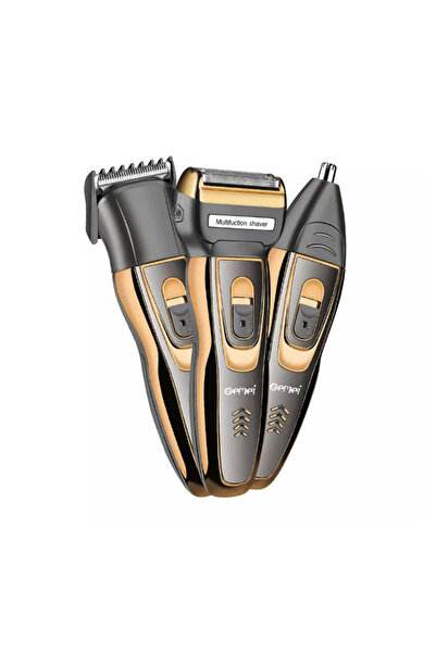 Geemy Mașină de tuns, set complet, 3 în 1, cu baterie și cablu de încărcare, ...