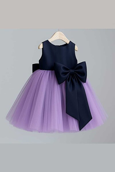 Rabias Design Kabarık Çocuk Abiye Elbisesi Tül Detaylı ve Fiyonk Süslemeli