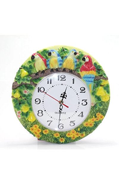 ALFA AKSESUAR 03 Wall Hanging Parrot Polyester Clock Alk1537