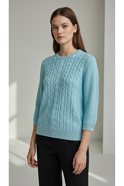 Digz fashion Açık Mavi Dokulu Triko Kazak