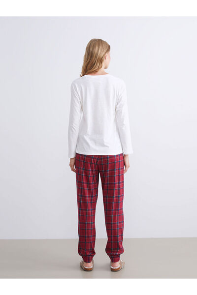 LC Waikiki Bordo Ayı Teddy Baskılı Kadın Pijama Takımı Anne Kız Kombini