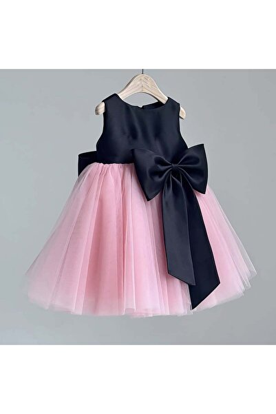 Rabias Design Kabarık Çocuk Abiye Elbisesi Tül Detaylı ve Fiyonk Süslemeli