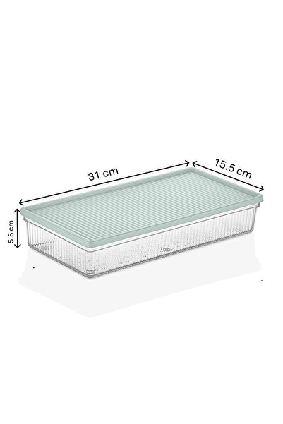 Fesya Home Frova 2 Pieces Refrigerator Organizer with Vacuum Sealed Lids 2 Lt Organizer